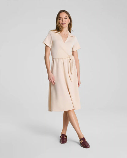 SPANX AirEssentials® Collared Tie-Waist Midi Dress