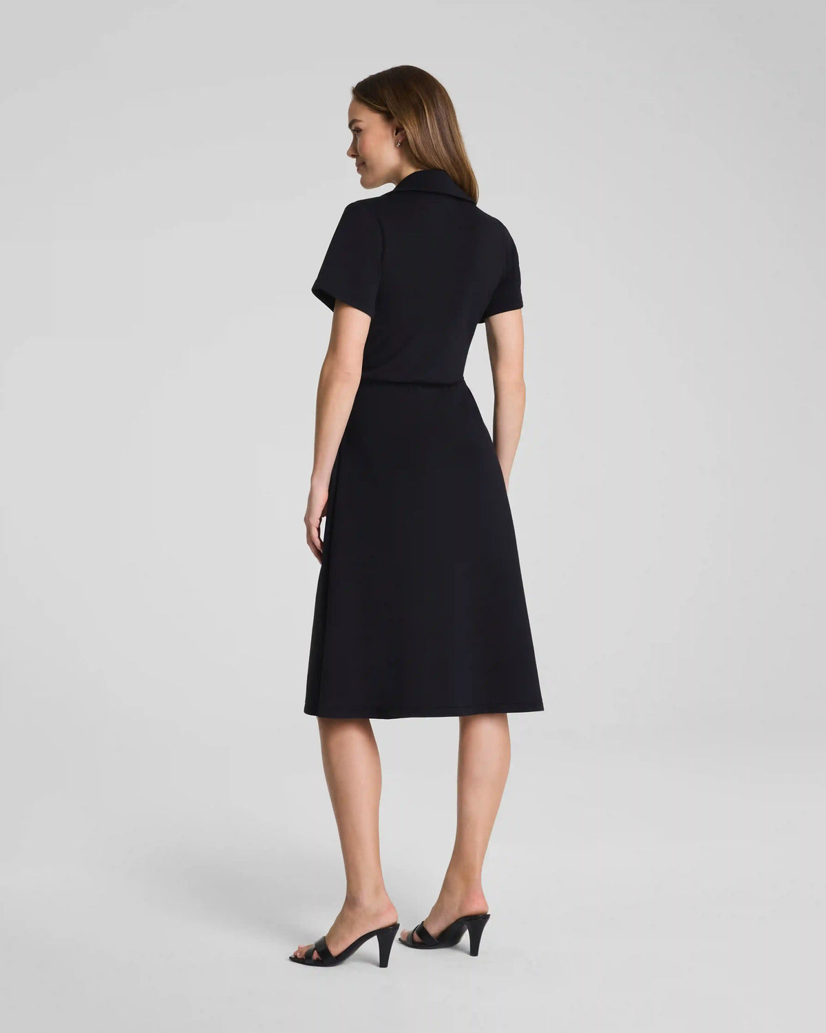 SPANX AirEssentials® Collared Tie-Waist Midi Dress | Very Black