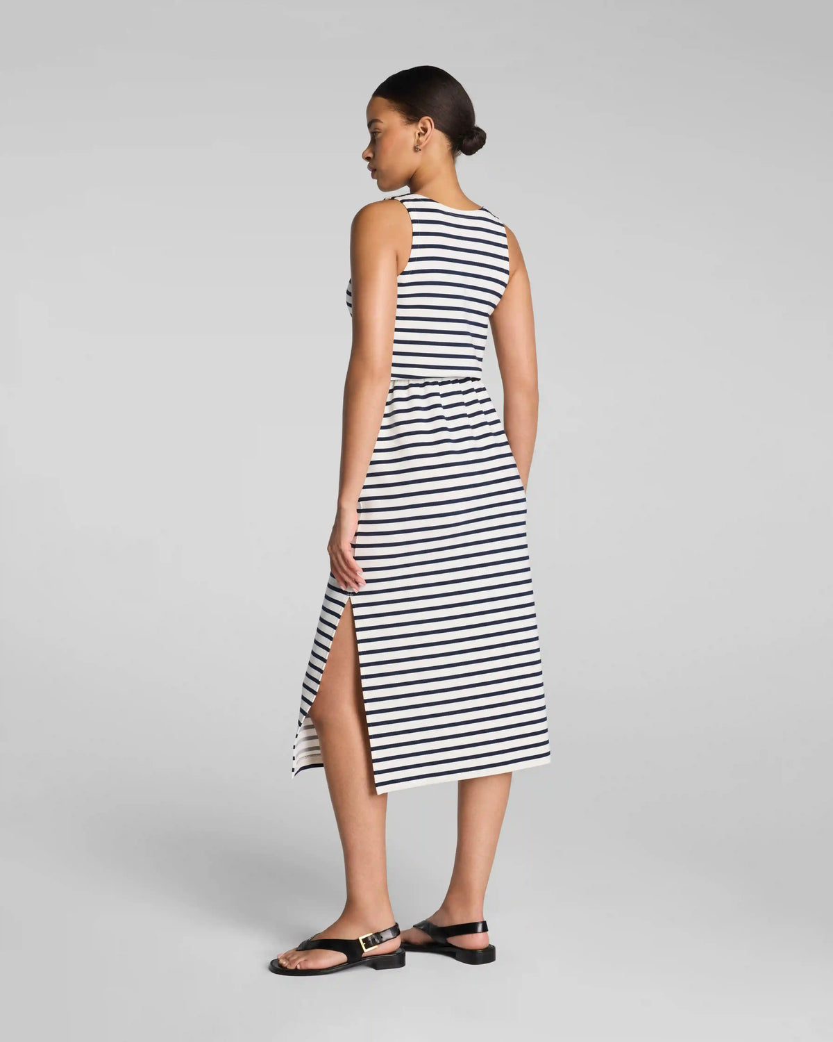 SPANX AirEssentials® Drawstring Maxi Tank Dress | Powder/Timeless Navy Stripe