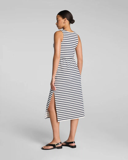 SPANX AirEssentials® Drawstring Maxi Tank Dress | Powder/Timeless Navy Stripe