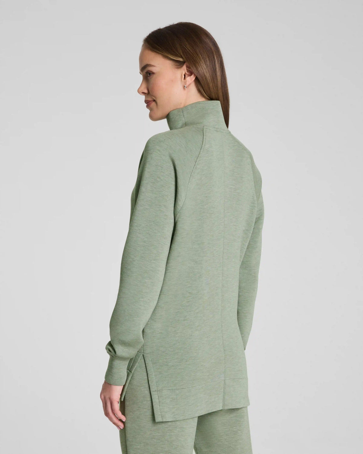 SPANX AirEssentials® Half Zip Tunic | Sage Brush Heather