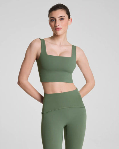 SPANX® BoostUp Cropped Square Neck Shelf Tank | Eucalyptus