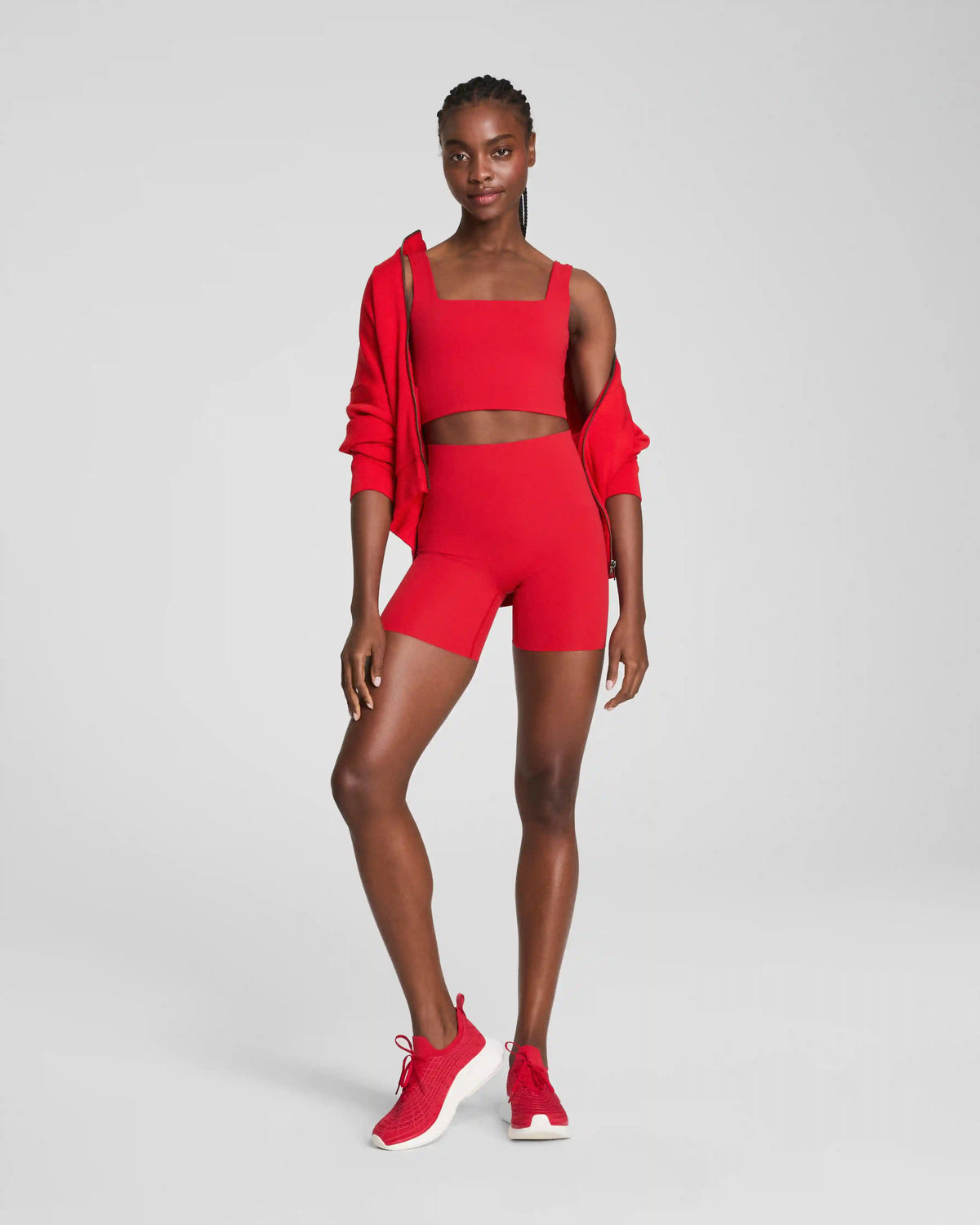 SPANX® BoostUp Cropped Square Neck Shelf Tank | SPANX® Red