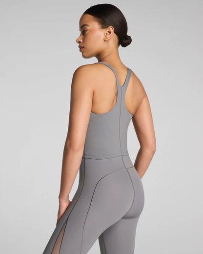 SPANX® BodyLine High Neck Cropped Tank with FlexForm Cups | Anthracite