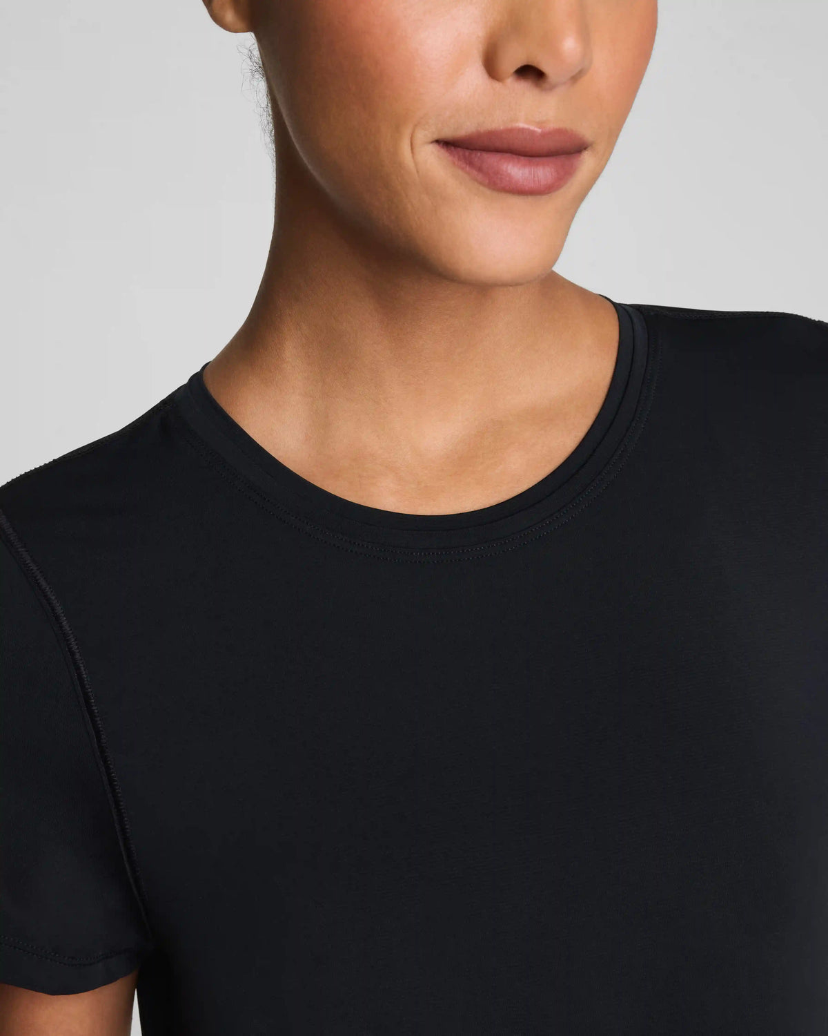 SPANX® BoostUp Crewneck Tee with StayCool Tech | Very Black