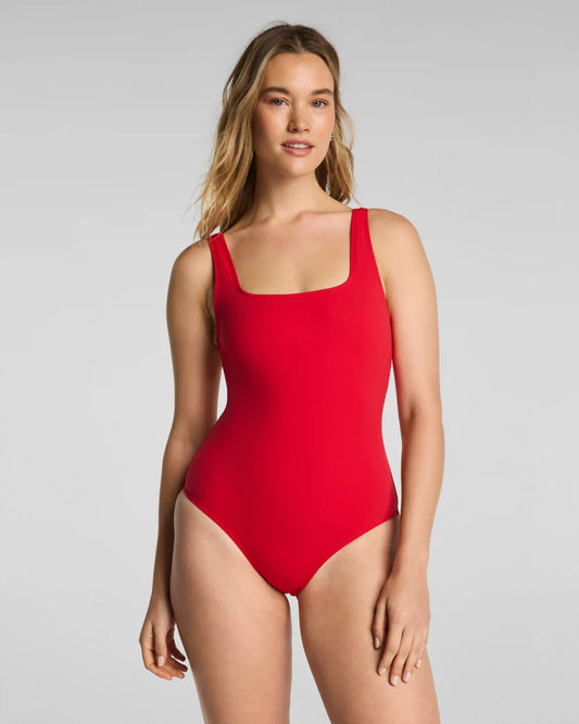 SPANXsculpt® Swim Square Neck One Piece | SPANX® Red