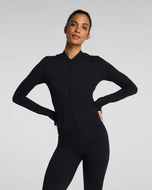 SPANX® PowerPlay Contour Full Zip Jacket | Very Black