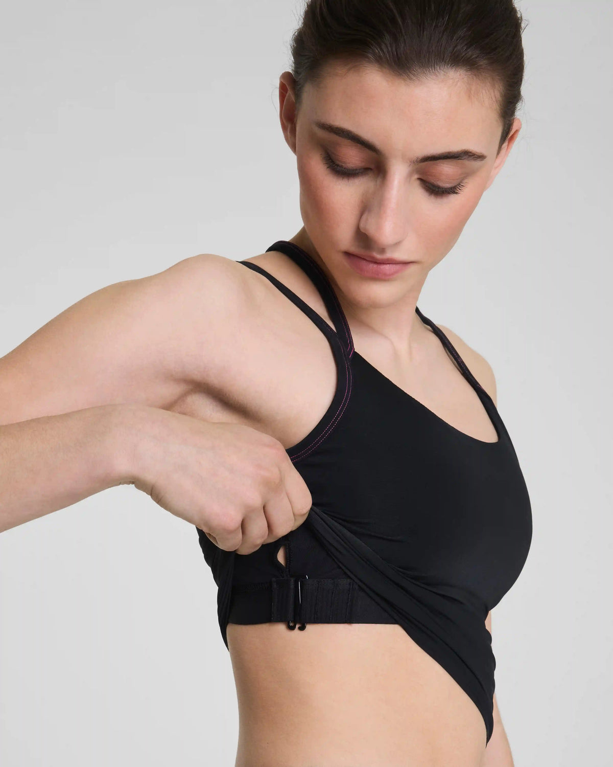 SPANX® BoostUp Scoop Neck Shelf Tank with StayCool Tech | Very Black